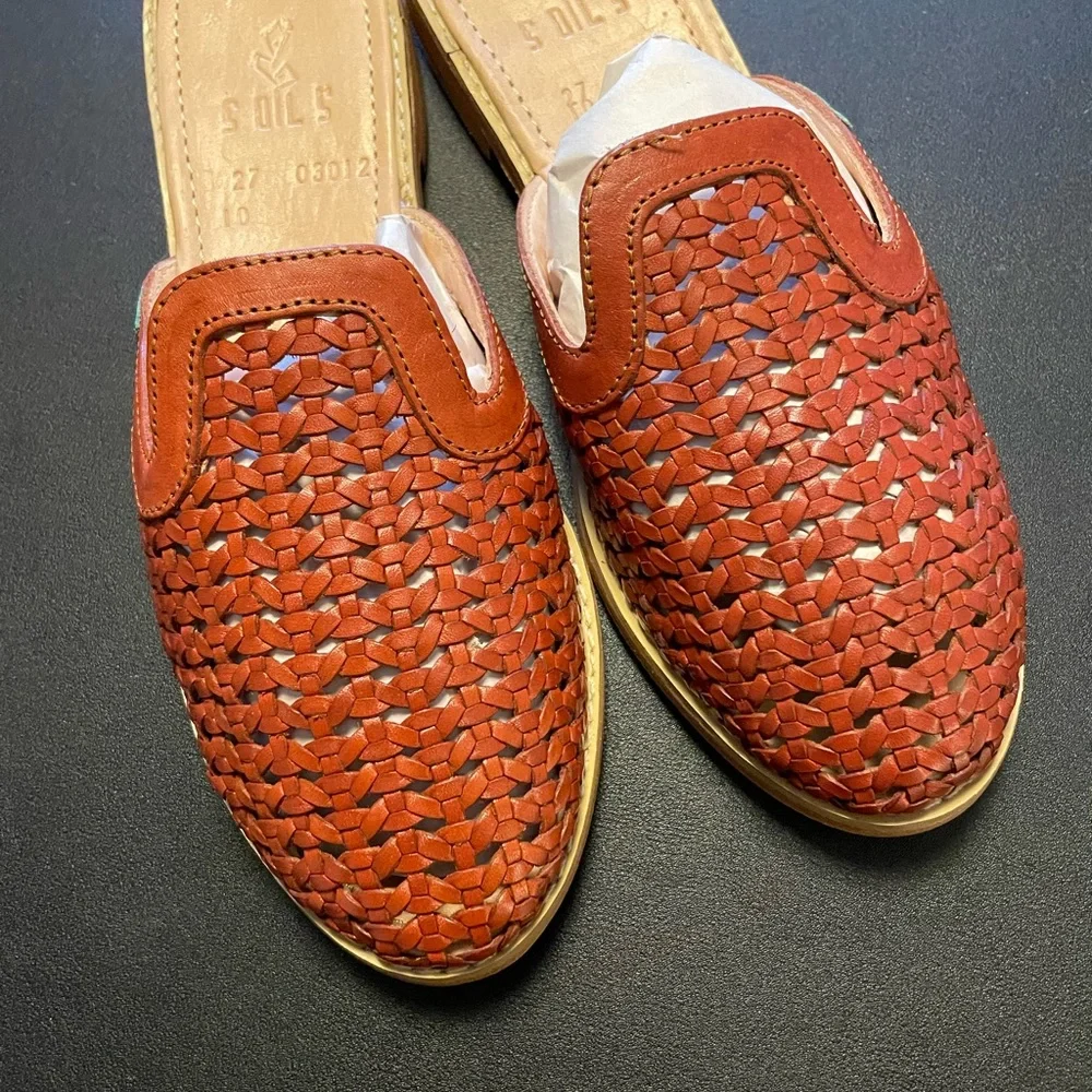 NEW!  Sols Anita Handmade Mule In Tawny Burch - Picture 5 of 5